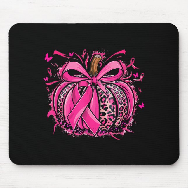 Nk Pumpkin Leopard Coquette Bow Breast Cancer Awar Mousepad (Vorne)
