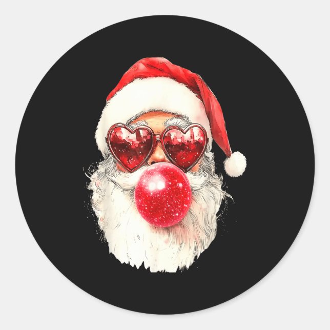 Nk Santa Christmas Bubble Gum Nk Sungles  Runder Aufkleber (Vorderseite)