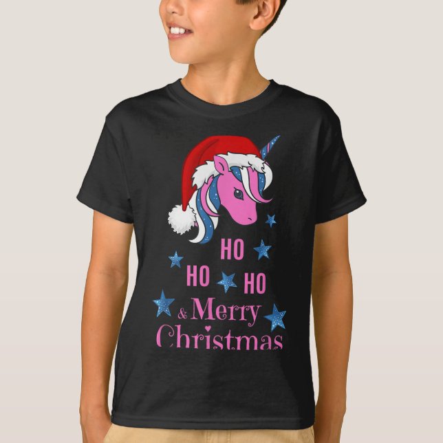 Nk Unicorn Santa Merry Christmas  T-Shirt (Vorderseite)