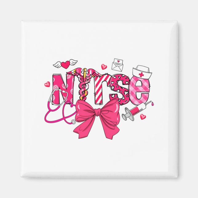 Nk Valentine Nurse Coquette Bow Cuds Favorite  Magnet (Vorne)