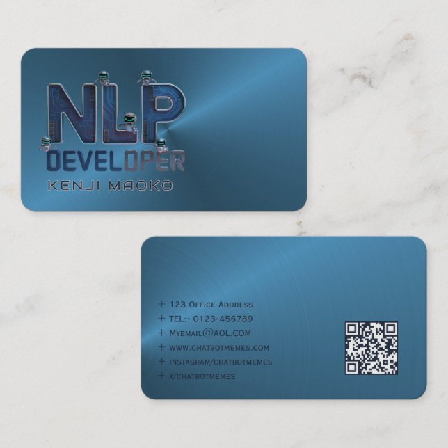 🤖 NLP Engineer Chatbot Developer AI QR Code Cards Visitenkarte (Vorne/Hinten)