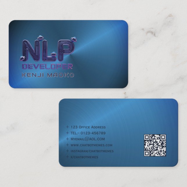 🤖 NLP Engineer Chatbot Developer AI QR Code Cards Visitenkarte (Vorne/Hinten)