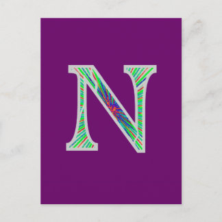 Nn Illuminated Monogram Postkarte