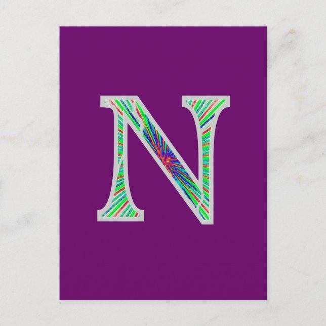 Nn Illuminated Monogram Postkarte (Vorderseite)
