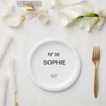 No 30 French Chic 30th Birthday Party Pappteller<br><div class="desc">Add a touch of chic French-inspired elegance to an unforgettable celebration with these Chic French No. 30 Birthday Party Plates. Designed with a stylish “No. 30” lettering and personalized with a custom name, Est. year and location, these paper plates elevate any 30th birthday party table setting with a sophisticated, fashion-forward...</div>