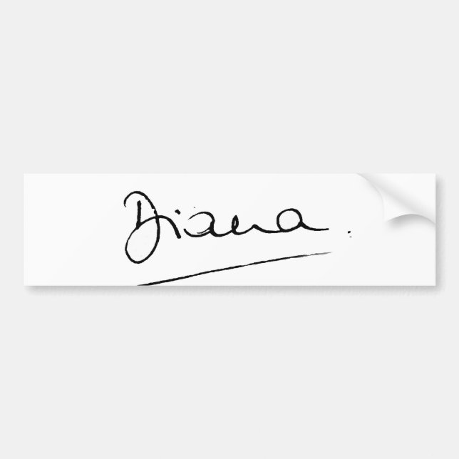 No.34 die Unterzeichnung von Prinzessin Diana Autoaufkleber (Vorne)