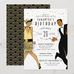 NO AGE Art Deco/Great Gatsby/1920s Birthday Party Einladung