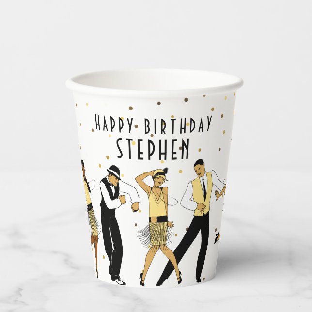 NO AGE Art Deco/Great Gatsby/1920s Birthday Party Pappbecher (Vorderseite)