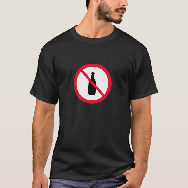 No-Alcohol-Zeichen | Dunkler T - Shirt (Vorderseite)