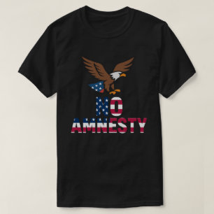 No Amnesty Bold Eagle Patriotic T-Shirt Design - U