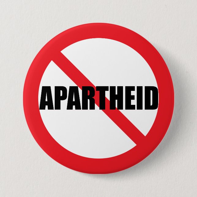 "NO APARTHEID" PINBACK-TASTE BUTTON (Vorderseite)