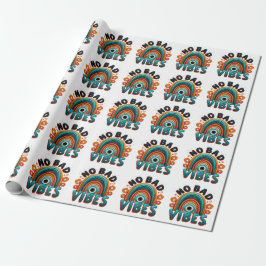 No Bad Vibes. Retro Rainbow and Eye Desig T-Shirt Geschenkpapier