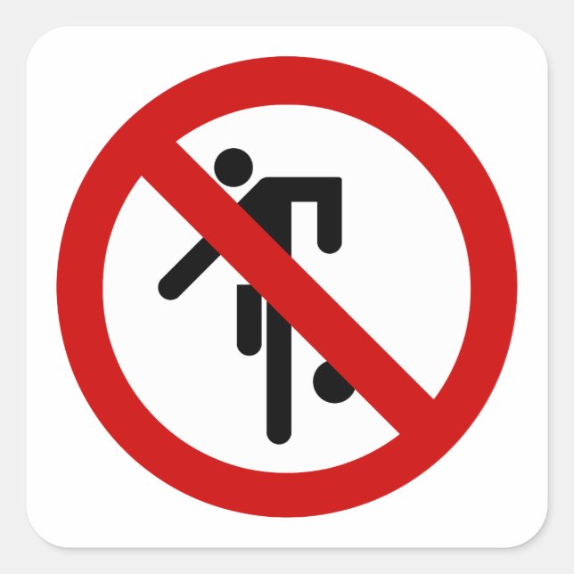 NO Ball Games ⚠ Thai Park ⚠ Quadratischer Aufkleber (Vorderseite)