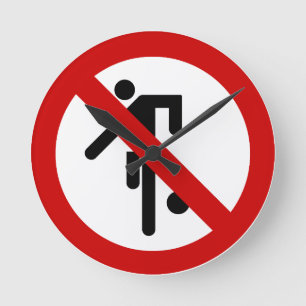 NO Ball Games ⚠ Thai Park ⚠ Runde Wanduhr