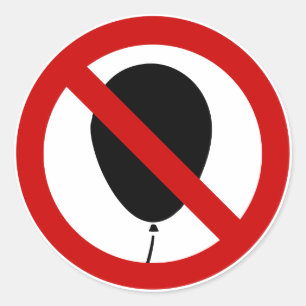 NO Balloon ⚠ thailändisches ⚠ Runder Aufkleber