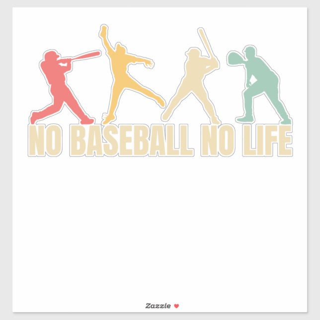 No Baseball No Life Funny Baseball Aufkleber (Blatt)