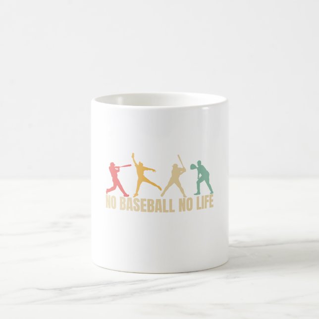 No Baseball No Life Funny Baseball Kaffeetasse (Mittel)