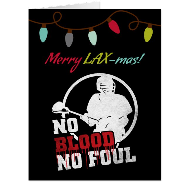 No Blood No Foul Lacrosse Weihnachtskarte (Vorderseite)