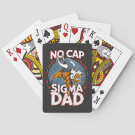 No Cap Sigma Dad Viking Grafik-T-Shirt für Väter Spielkarten