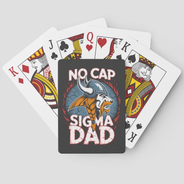 No Cap Sigma Dad Viking Graphic Tee for Fathers Spielkarten (Rückseite)