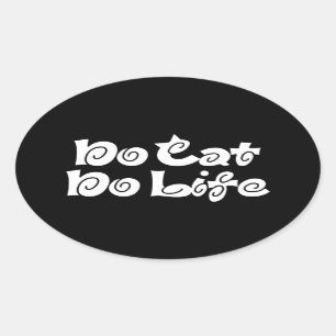 No Cat No Life Oval Aufkleber