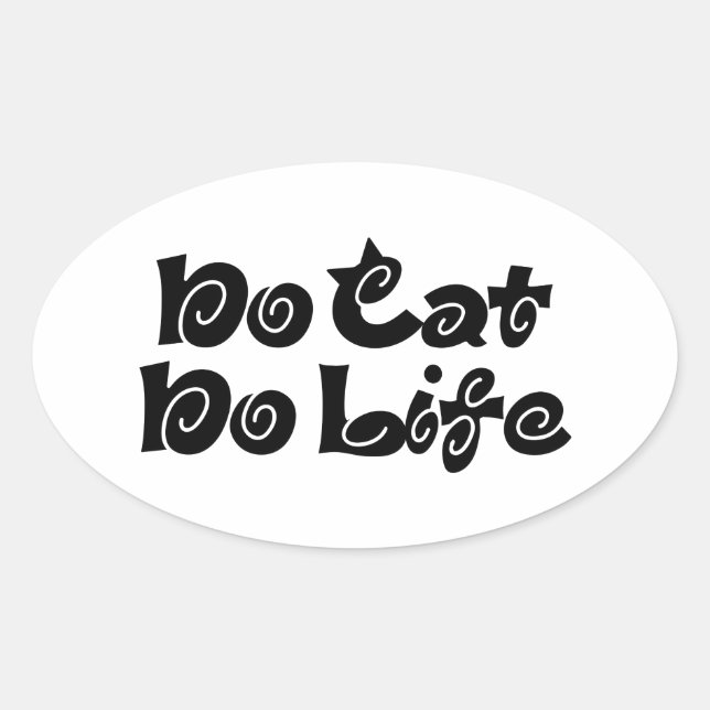 No Cat No Life Ovaler Aufkleber (Vorderseite)