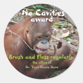 No Cavities Dentist Award for Children Runder Aufkleber