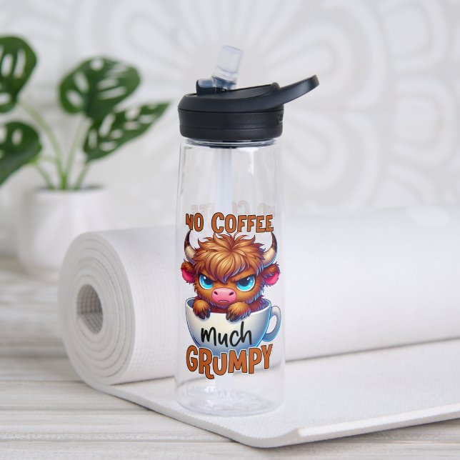 No Coffee Much Grumpy  Trinkflasche (Yoga (gedreht))