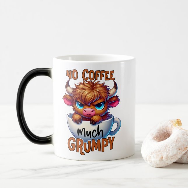 No Coffee Much Grumpy  Verwandlungstasse (Mit Donut)