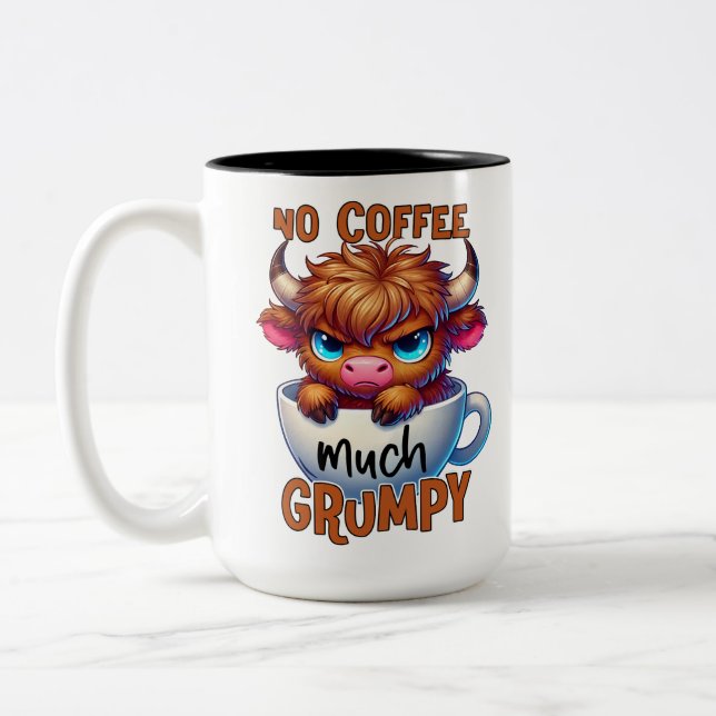 No Coffee Much Grumpy  Zweifarbige Tasse (Links)