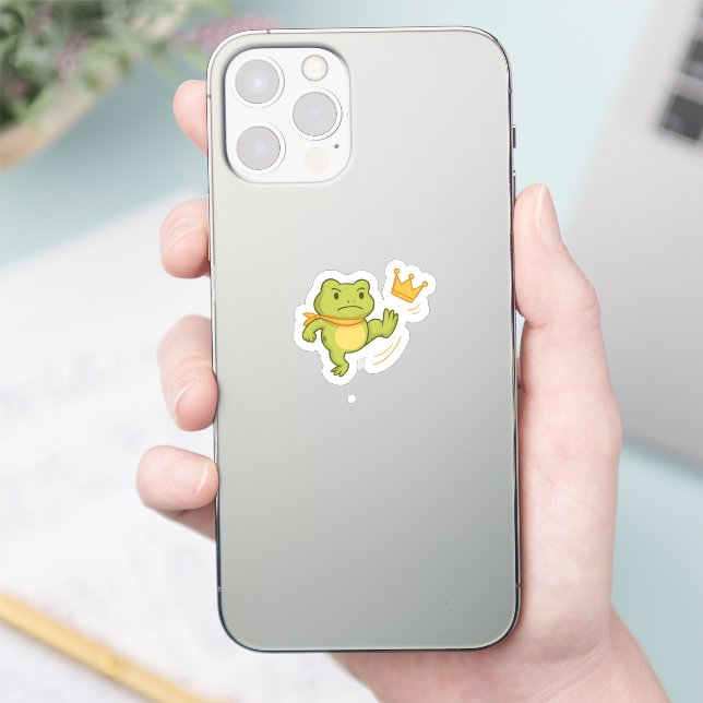 No Crown For Me! Frog Sticker (Telefon)