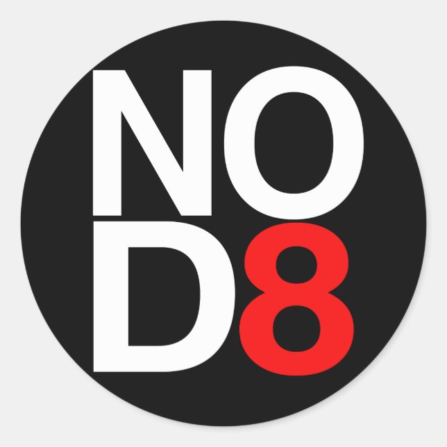 NO D8 RUNDER AUFKLEBER (Vorderseite)