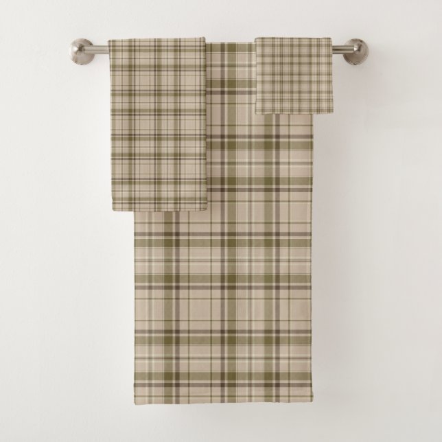 No. de brun de plaid de tartan, beige et vert 59 (En situation)