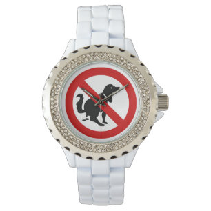 NO Dog Fouling ⚠ thailändisches ⚠ Armbanduhr