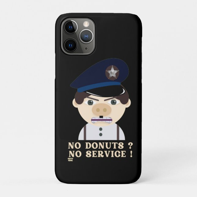 "NO DONUTS, NO SERVICE" lustiger Polizeibeamter Case-Mate iPhone Hülle (Rückseite)