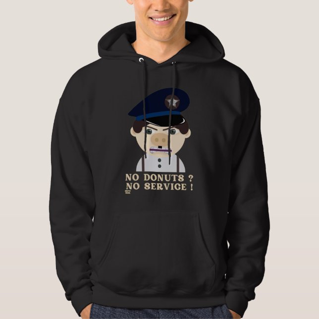 "NO DONUTS, NO SERVICE" lustiger Polizeibeamter Hoodie (Vorderseite)