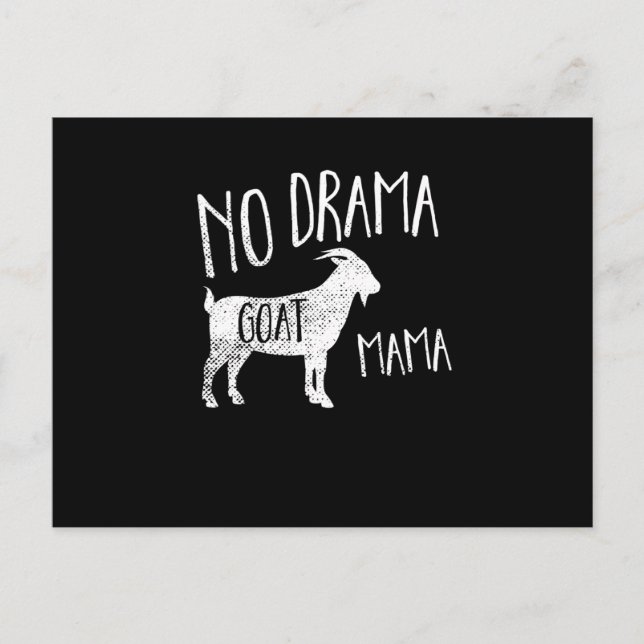 No Drama Goat Mama - Funny Goat Mama T - Shirt Ges Ankündigungspostkarte (Vorderseite)