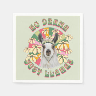 No Drama Just Llamas - Niedlich Boho Llama Serviette