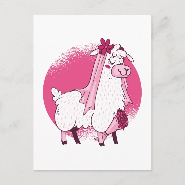 No Drama Lama BRIDE Funny Wedding Brautparty Postkarte (Vorderseite)