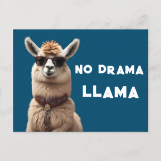 No Drama Llama Cool Alpaca Wear Sonnenbrille Blau Postkarte