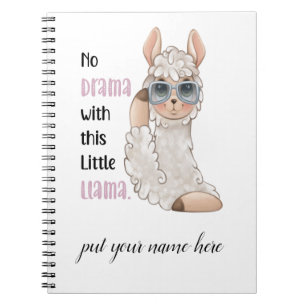 No Drama Llama Editierbares Notebook Notizblock