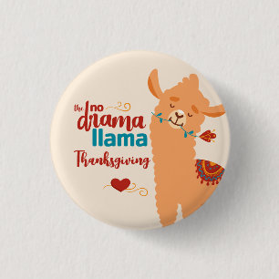 No Drama Llama Erntedank Cream Button