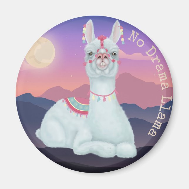 No Drama Llama Magnet (Vorne)