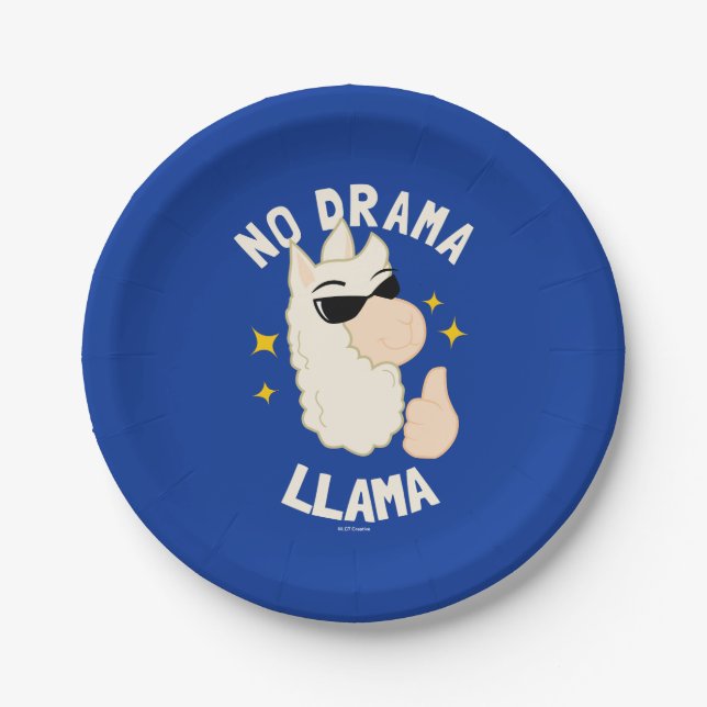 No Drama Llama Pappteller (Vorderseite)