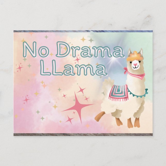 No Drama Llama Postkarte (Vorderseite)
