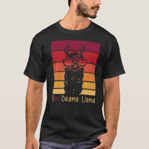 No Drama Llama Sonnenbrille Cool Alpaca Retro Vint T-Shirt