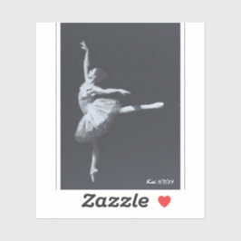 No Drama, Only Freedom, Black & White Ballerina Aufkleber
