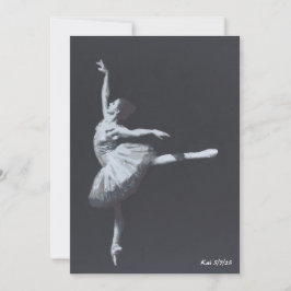 No Drama, Only Freedom, Black & White Ballerina Einladung