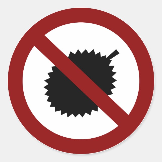 No Durian Runder Aufkleber (Vorderseite)