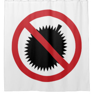 NO Durian Tropical Frucht ⚠ thailändischen Zeichen Duschvorhang
